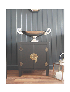 Black Bedside Cabinet with cupboard